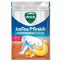 Produktbild: (22,92€/1kg) Wick IceTea Pfirsich ohne Zucker, Halsbonbon, 72g Beutel