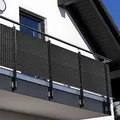 Produktbild: NYVI Polyrattan Balkon Sichtschutz Privafence 100x300 cm Anthrazit - Balkonbespannung mit Metallösen - UV-fest, Witterungsbeständig, 100% Blickdicht - Balkonumspannung Balkonumrandung 1x3 m