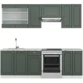 Produktbild: Vicco Küchenzeile, Grün, Weiß, Holzwerkstoff, Küchenblock,Rechteckig, 240x81.6x46 cm, Küchen, Küchenzeilen & Küchenblöcke, Küchenzeilen ohne Geräte