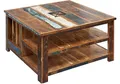 Produktbild: MASSIVMOEBEL24.DE | Nature of Spirit Couchtisch aus Massivholz #105 - Mehrfarbig, lackiert | aus Altholz | 90x90x48cm | Kaffeetisch Sofatisch