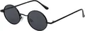 Produktbild: Herren Sonnenbrille Rund Form Designer 80er Modern Urlaub Sommer Strand 30558 Schwarz
