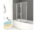 Produktbild: Badewannenaufsatz 3-teilig Aurlane Triple 143 x 125 cm Klarglas Profilfarbe chro