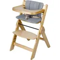 Produktbild: NUKIDO höhenverstellbarer Hochstuhl Babystuhl aus Holz Sicherheitsgurt klappbar