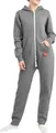 Produktbild: Basisstoff Jumpsuit Damen Jumpsuit Overall Onesie Einteiler Hausanzug Baumwolle