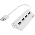 Produktbild: Hama USB-Hub 200120, weiß, 4 USB 2.0 Ports, Anschluss-Stecker USB-A