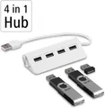 Produktbild: Hama Hub USB 2.0 Multiport 4-fach USB-A Splitter Verteiler 480 Mbit/s Weiß - NEU