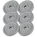 Produktbild: GORILLA SPORTS® Hantelscheiben - Set/Einzeln, 0,5/1,25/2/2,5/5/10/15/20/25/30 kg Gewichte, 30/31 mm, Gusseisen, Silber/Schwarz - Gewichtsscheiben, Bumper Plates
