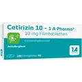 Produktbild: Cetirizin 10 - 1 A Pharma bei allergischem Schnupfen 100 St