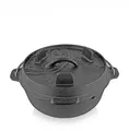Produktbild: Petromax Feuertopf Dutch Oven Gusseisen Deckel Schmortopf BBQ ohne Füße Camping