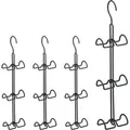 Produktbild: 4 x Handtaschenbügel 6 Haken, platzsparende Handtaschen Aufbewahrung, Taschenhaken Metall, Taschenhalter, schwarz