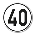 Produktbild: iSecur 40 km/h Aufkleber Rund 20 cm - Geschwindigkeitsaufkleber für Microcar, Leichtfahrzeuge & Elektromobil - UV- und witterungsbeständig, waschanlagengeeignet, permanent haftend I kfz539