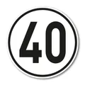 Produktbild: 40 km/h Aufkleber I Größe Ø 20 cm I Geschwindigkeitsaufkleber I kfz_539