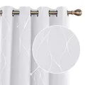 Produktbild: Deconovo Vorhänge Ösenvorhang Gardinen für Schlafzimmer, Blickdichte Vorhänge, Schlafzimmer Gardinen Fensterdeko, 180x140 cm(HöhexBreite), Silber Grau, 2er Set