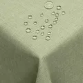 Produktbild: DecoHomeTextil Leinen Optik Tischdecke, Rechteckig 130 x 160 cm Hellgrün, wasserabweisend, fleckenabweisend, abwaschbar, Lotuseffekt, bügelfrei