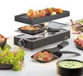 Produktbild: Spring CLASSIC Raclette 2 Personen Schwarz | Tischgrill elektrisch | Antihaftbeschichtete Alu-Grillplatte | 2 Pfännchen & Raclette Schaber | Abstellebene | 25,5×1 ×12,5 cm | 440W | Raclette Grill