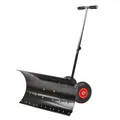 Produktbild: Metall Schneeschieber Schneeschippe Schneeschaufel 74 cm m. Räder + Schiebegriff