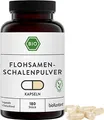 Produktbild: bioKontor – BIO Flohsamenschalen gemahlen Kapseln vegan 180 Stück – 4200 mg Tagesdosis – 1 Monats Vorrat – Bio Flohsamenmehl Kapseln mit Psyllium Husk & Ballaststoffen – deutsche Herstellung