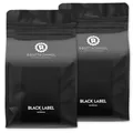 Produktbild: RÖSTTROMMEL BLACK LABEL - Special Blend ESPRESSO, Ganze Kaffee-Bohnen 2x1kg, 50% Arabica, 50% Canephora, Röstung 8.5/10, 50% Brasilien, 50% Indien, Geschmack: cremig - kräftig - zartbitter Schokolade