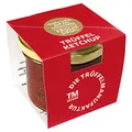 Produktbild: Die Trüffelmanufaktur - Trüffel Ketchup mit 7% echtem schwarzen Trüffeln, Deluxe Tomaten Trüffelketchup für leckere, knackige Pommes oder saftige Steaks, Spareribs, Rippchen, Bratwurst, Glas á 110 g