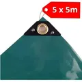 Produktbild: Abdeckplane mit Ösen 5 x 5m (25m2) PVC Plane Gewebeplane Gartenplane grün 650 g/m2 PVC Plane - Grün