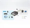 Produktbild: ATEN CS22DP - KVM-/Audio-/USB-Switch - 2 x KVM/Audio/USB - 1 lokaler Benutzer - Desktop (CS22DP-AT)