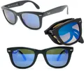 Produktbild: Ray Ban SONNENBRILLE SCHWARZ BLAU SPIEGEL FOLDING RB 4105 WAYFARER 2140 KLAPP
