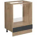 Produktbild: Vicco Herdumbauschrank, Schwarz, Honigeiche, Holzwerkstoff, 1 Fächer, Rechteckig, 60x81.6x46 cm, Küchen, Küchenmöbel, Küchenschränke, Geräteumbauschränke