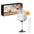 Produktbild: Nachtmann Spiegelau, 9-teiliges Gin & Tonic-Set, 4x Gin Tonic-Gläser (637 ml), 4x Glastrinkhalme, 1x Reinigungsbürste, Tastes Good, 103143, Durchsichtig