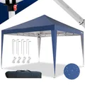 Produktbild: 24MOVE® Pavillon Santos 3x3m Pop-Up UV-Schutz 50+ Wasserdicht & Winterfest mit Tasche faltbar & stabil, für Camping & Garten Faltpavillon - Partyzelt Blau