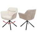 Produktbild: Mendler 2er-Set Esszimmerstuhl HWC-K33 Stoff - Kunstleder, Creme