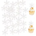 Produktbild: Schneeflocken, Tortenaufleger, Cupcake Topper, essbar, Winterdeko, Hochzeit