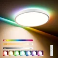 Produktbild: LQWELL® LED Deckenleuchte Dimmbar mit Fernbedienung, 32W 3400LM 3000-6500K RGB LED Deckenlampe, Runde Flache Deckenbeleuchtung IP44 für Wohnzimmer Schlafzimmer Esszimmer Balkon Korridor, 400 * 40mm