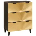 Produktbild: vidaXL Schranksystem Sideboard Schwarz und Gold 60 x 33 x 75 cm Massivholz (1-St) schwarz