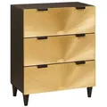 Produktbild: vidaXL Sideboard Schwarz und Gold 60 x 33 x 75 cm massives Mangoholz