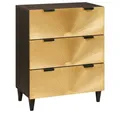Produktbild: vidaXL Sideboard Kommode Sideboard Schwarz und Gold 60 x 33 x 75 cm massives Mangoholz