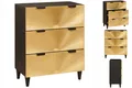 Produktbild: Kommode Sideboard Schwarz Und Gold 60 X 33 X 75 Cm Massives Mangoholz