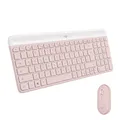 Produktbild: Logitech MK470 Slim Combo Kabelloses Tastatur-Maus-Set - Modernes, kompaktes Layout, Extrem leiser, 2,4-GHz-USB-Empfänger, Plug-n'Play-Konnektivität, Kompatibel mit Windows, Deutsches QWERTZ - Rosa