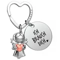 Produktbild: FABACH Liebe Schlüsselanhänger Schutzengel Glücksbringer mit Herz und Gravur - Ich liebe dich - Partner - Freundin Geschenk Liebe - Engel Liebesgeschenke