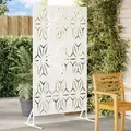 Produktbild: vidaXL Metallzaunpanel Weiß Metall Groß Dekorative Intarsien