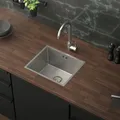 Produktbild: ML-Design Küchenspüle mit Ab- und Überlaufgarnitur, Silber, aus Edelstahl