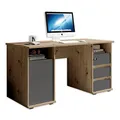 Produktbild: PRIMUS 2 Schreibtisch mit Schubladen, Artisan Eiche Optik / Anthrazit - Bürotisch Computertisch fürs Homeoffice mit Stauraum und offenen Ablagefächern - 145 x 74 x 65 cm (B/H/T)