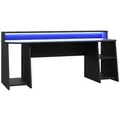 Produktbild: FORTE Gamingtisch Tezaur 2 Breite 200 cm mit RGB-Beleuchtung - Schwarz