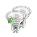 Produktbild: BRILONER - EEK A 2er Set LED Lampe GU10 Glas, warmweißes Licht, 4,7W, 850lm, LED Glühbirne, Leuchtmittel, Birne, Reflektor, Glühlampen, Bulb, 50x56 mm