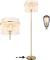 Produktbild: LED Stehleuchte, Metall, Gold, Glasstäbe, E27, H 152 cm