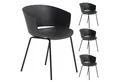 Produktbild: IDIMEX Gartenstuhl NIVEL (4 St), In & Outdoor Schalenstuhl modern im 4er Set, UV-beständig schwarz