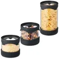 Produktbild: Relaxdays Vorratsgläser mit Deckel 3er Set Schwarz,Transparent