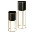 Produktbild: ML-DESIGN Blumenständer Pflanzenständer Set aus Metall Pflanztopf Deko Blumenhocker (2 St), Blumentopfständer Schwarz Wetterfeste und robuste Blumentopfhalter