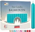 Produktbild: BRUBAKER 20er Pack Baumkerzen Wachs - Weihnachtskerzen Pyramidenkerzen Christbaumkerzen - Türkis