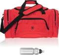 Produktbild: Saunatasche Damen Herren Elephant Color Big 55 cm 40 L Nassfach Sporttasche Reisetasche Sport Fitness Sauna Tasche groß 1296 Rot + Trinkflasche