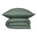 Produktbild: Schiesser Bettwäscheset Ella | 2-teilig | Uni | Satin | 100% Baumwolle | Oeko-TEX | Reißverschluss | 135x200cm + 80x80cm | Dunkelgrün